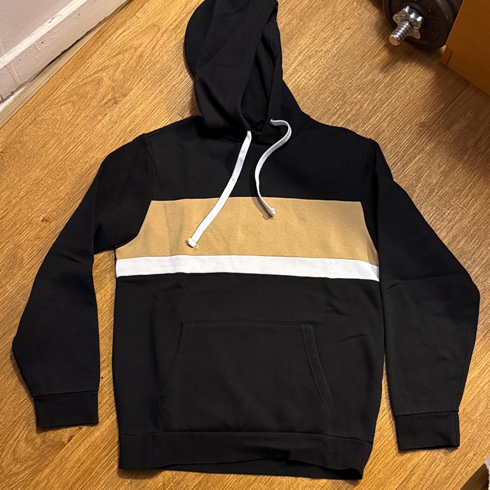 Forever 21 Black and Tan Colorblock Hoodie